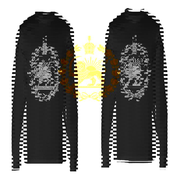 Shir O Khorshid Iran Pahlavi ライオンと太陽 長袖Tシャツ