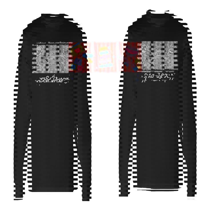 Speech Therapy Postal Stamp SLP Speech Language Pathologist Long Sleeve T-Shirt