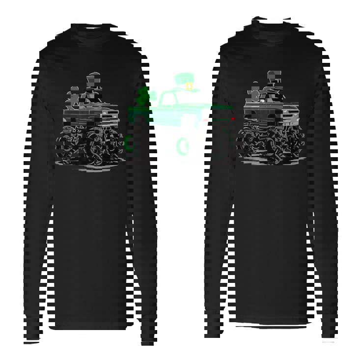 St Patrick's Day Monster Truck Long Sleeve T-Shirt