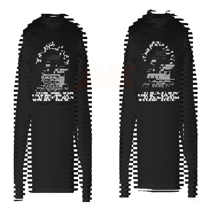 Staming Alongintage Train 機関車 長袖Tシャツ