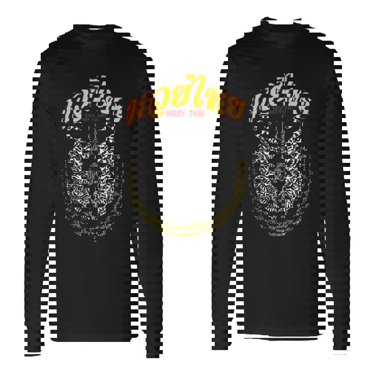 Suea Kooak Yant Thai Kickboxing Twin Tiger Muay Thai 長袖Tシャツ