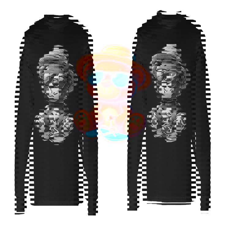 Summeribes テディベア 完璧な夏プリント 長袖Tシャツ ギフトのアイデア