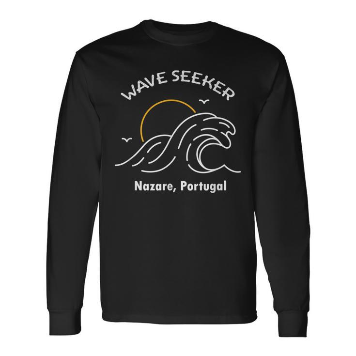 Surfague Nazare La Plus Grandeague Du Monde Portugal T-shirt à manches longues