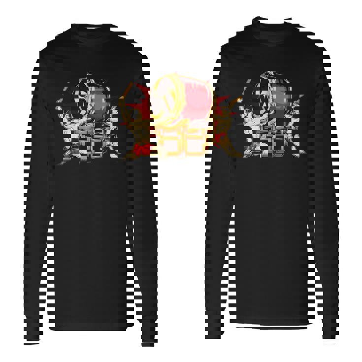 Taiko 男性太鼓太鼓奏者みつどもえグラフィックデザインギフト 長袖Tシャツ ギフトのアイデア