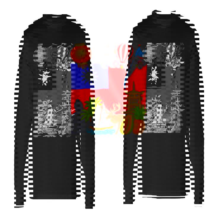 Taiwan Flag Taiwanese Roots Taiwan Heritage Proud Taiwanese Long Sleeve T-Shirt
