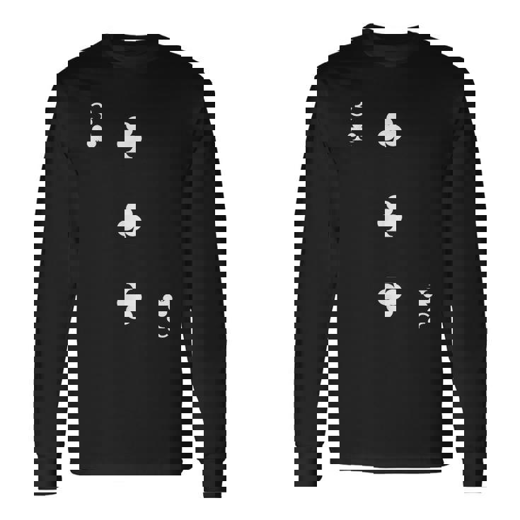 Three 3 Of Clubs トランプ ポーカーカード ブラックジャックカード 長袖Tシャツ