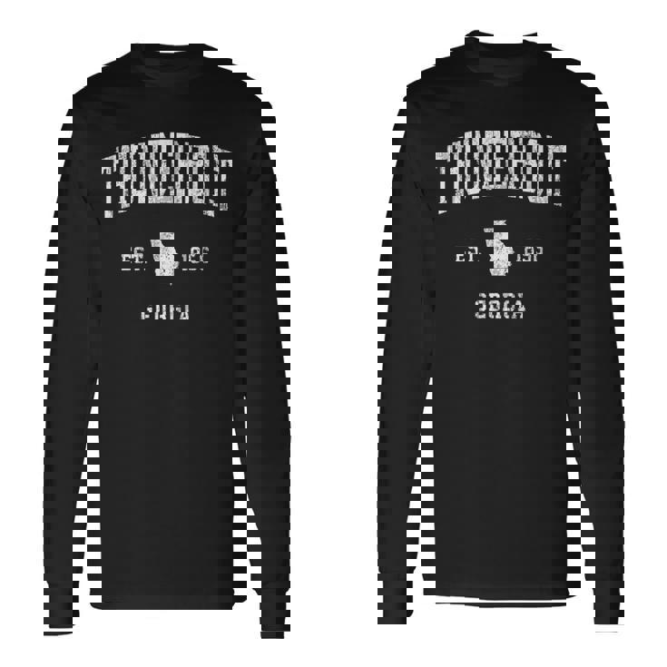 Thunderbolt Georgia Ga ヴィンテージ アスレチック スポーツデザイン 長袖Tシャツ