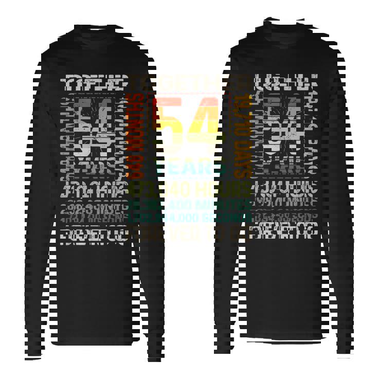 Together 54 Years Forever To Go 結婚54周年記念 長袖Tシャツ ギフトのアイデア