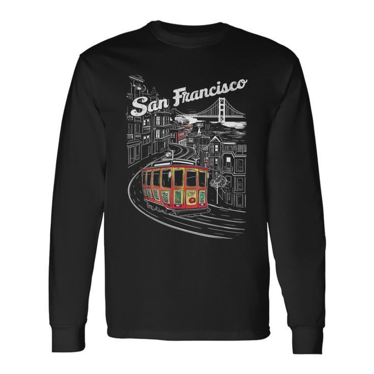 Historic San Francisco Cable Car Vintage Sf Illustration Men's T