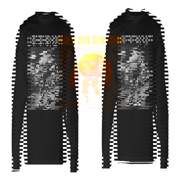 Udin Din Din Dun マッスルオレンジ イタリアンブレイン ロート キッズ ミーム 長袖Tシャツ