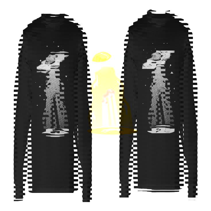 Ufo 卵 ベーコン アブダクション 面白い 宇宙人 朝ごはん 銀河系 食品 長袖Tシャツ