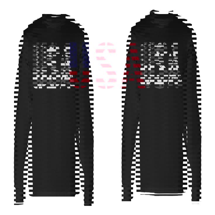 Usa アメリカの国旗の色のアメリカ 長袖tシャツ 長袖Tシャツ