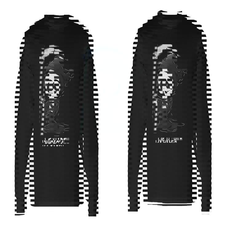 Valentine's Day I Love You To Death Cute Grim Reaper 長袖Tシャツ