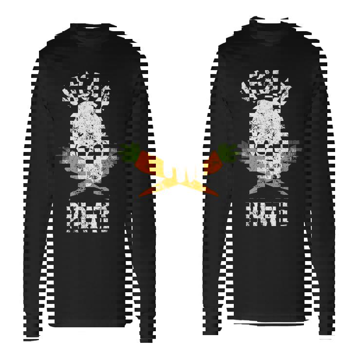 Vegan Pirate Skull And Crossbones But Carrot Long Sleeve T-Shirt