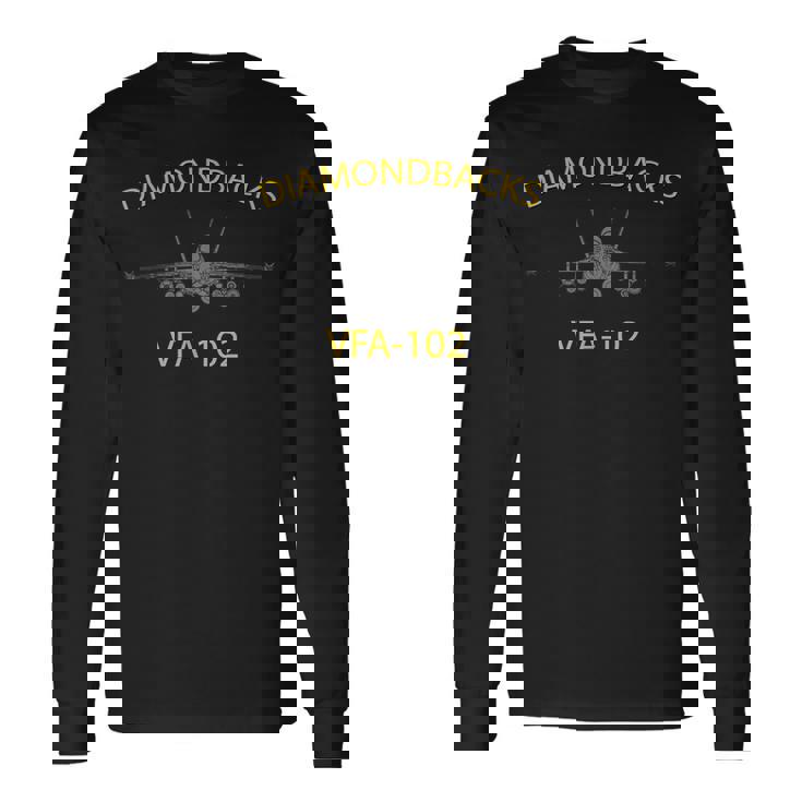 Vfa-102 「ダイヤモンドバックス」飛行隊 F-18 スーパーホーネットtシャツ 長袖Tシャツ