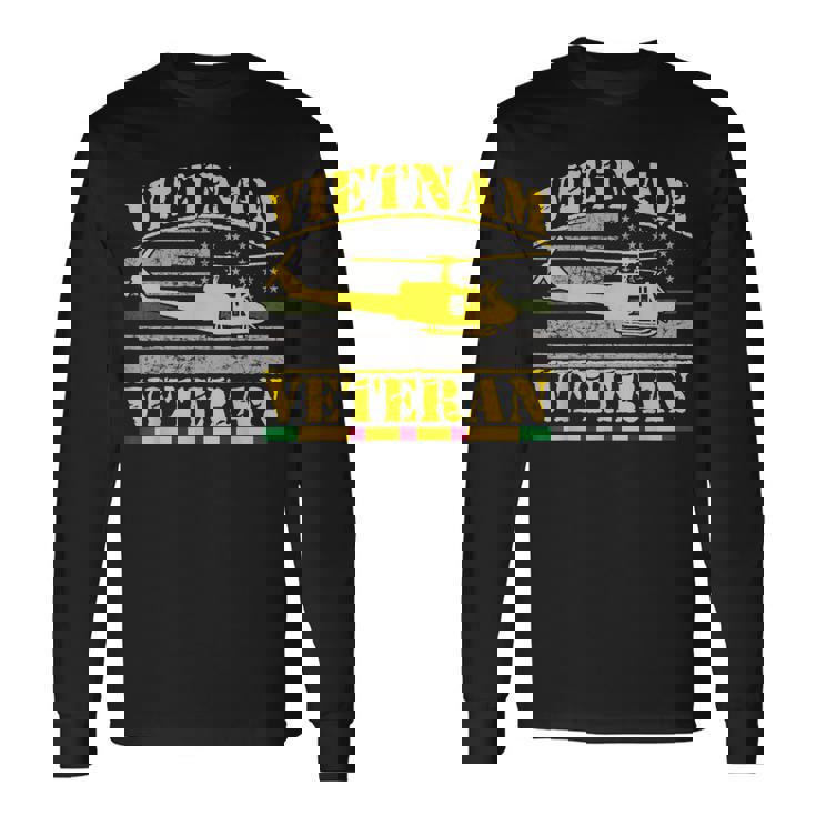 Vietnameteran Uh -1 Huey Helicopter Crew 長袖Tシャツ