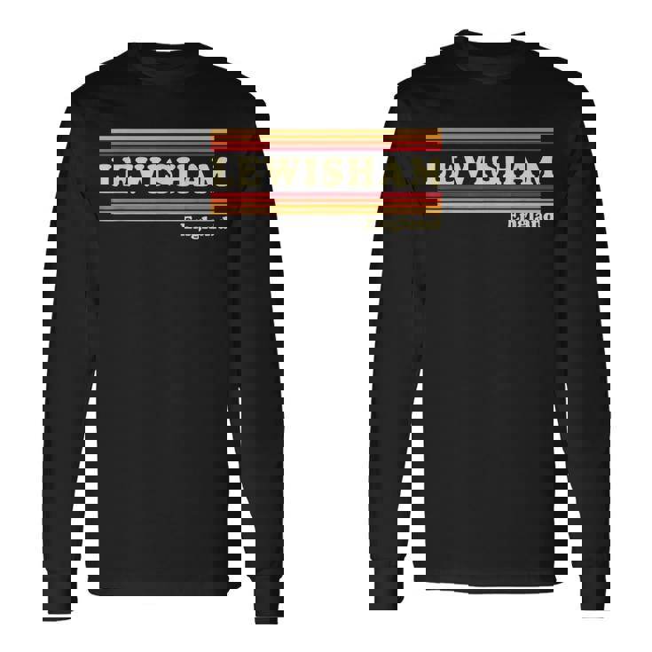 Vintage 80s Lewisham England Retro Graphic Long Sleeve T-Shirt