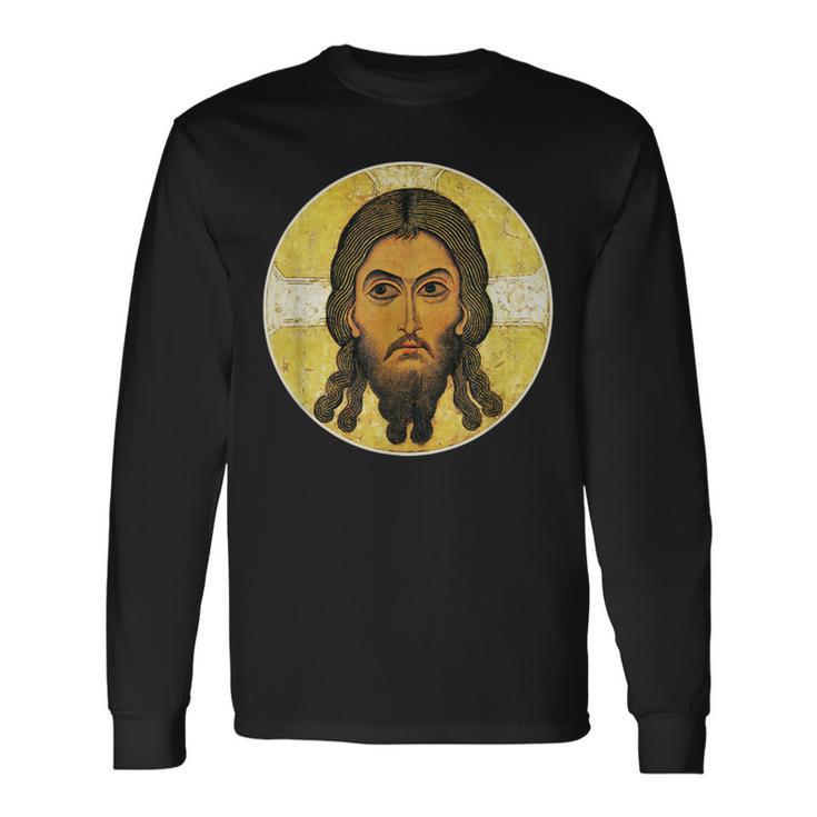 Vintage Christ Acheiropoietosainte Face De Jésus Orthodoxe T-shirt à manches longues