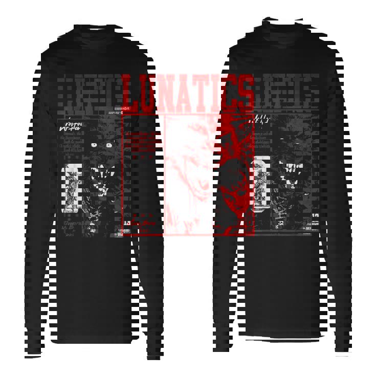 Vintage Horror Lycan Werewolf Alt Goth Y2K Horror Alpha Wolf Long Sleeve T-Shirt