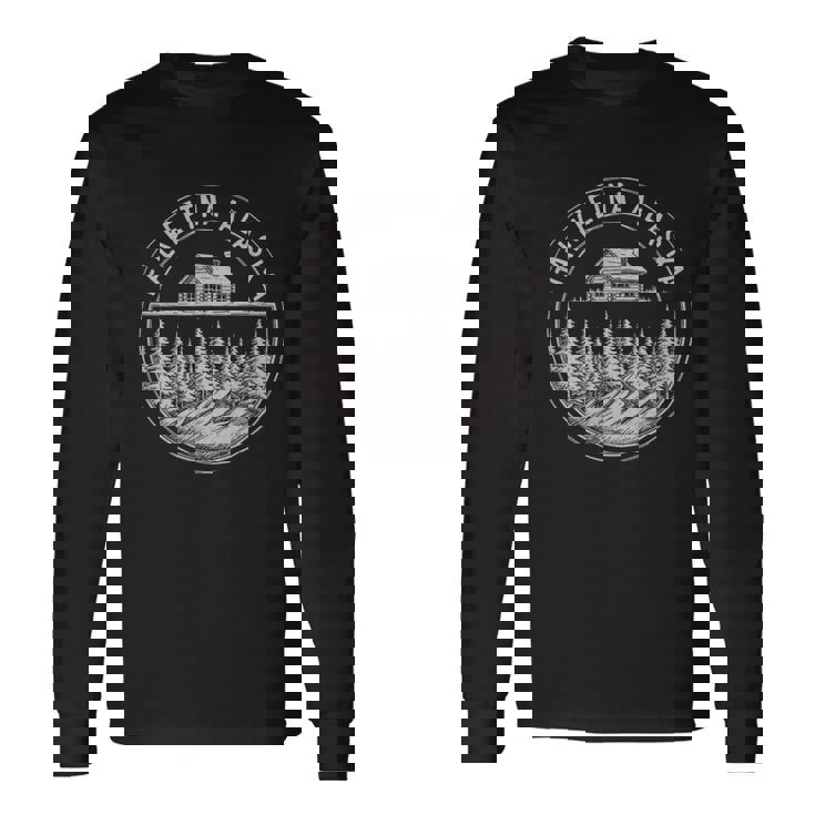 Vintage Talkeetna Alaska Sketch Art Long Sleeve T-Shirt