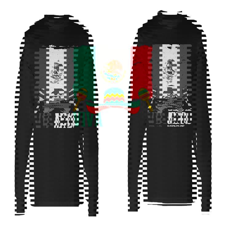 Viva Mexico ソンブレロ インディペンデンス メキシコ 国旗 メキシコ 長袖tシャツ 長袖Tシャツ
