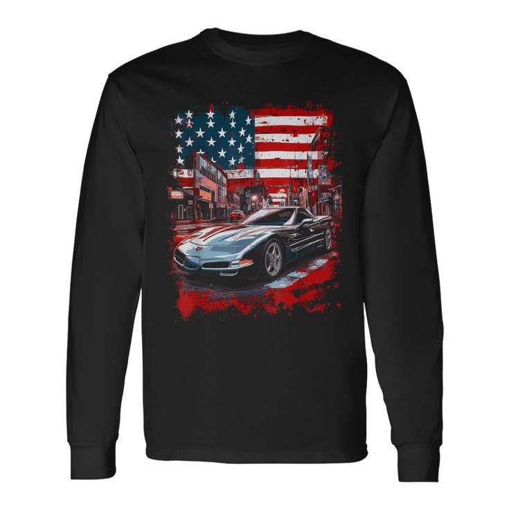 Voiture Deport Deoiture Deport Deoiture De 5E Génération Drapeau Américain Personnalisé Usa T-shirt à manches longues