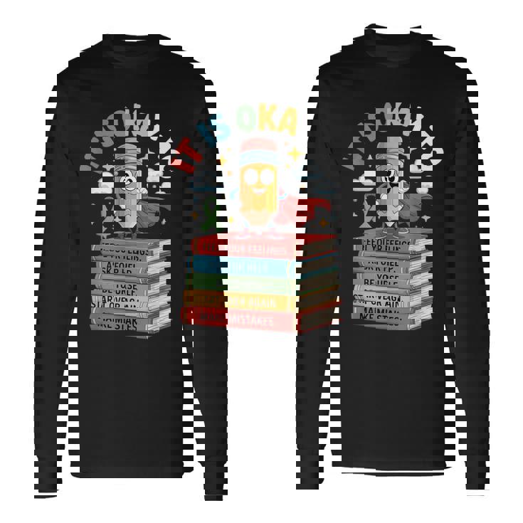 Yellow Mental Health Awareness Day It's Okay To Feel Kids Long Sleeve T-Shirt