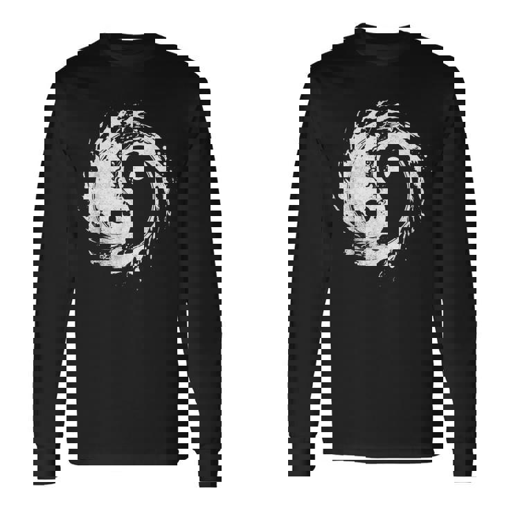 Ying Yang Flowtate 瞑想 水彩画 太極拳 メンズ レディース 長袖Tシャツ