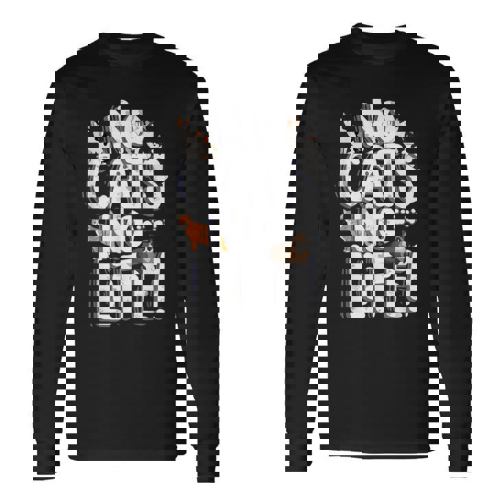 「No Cats No Life」 母の日 バレンタインデー 猫 母 長袖Tシャツ