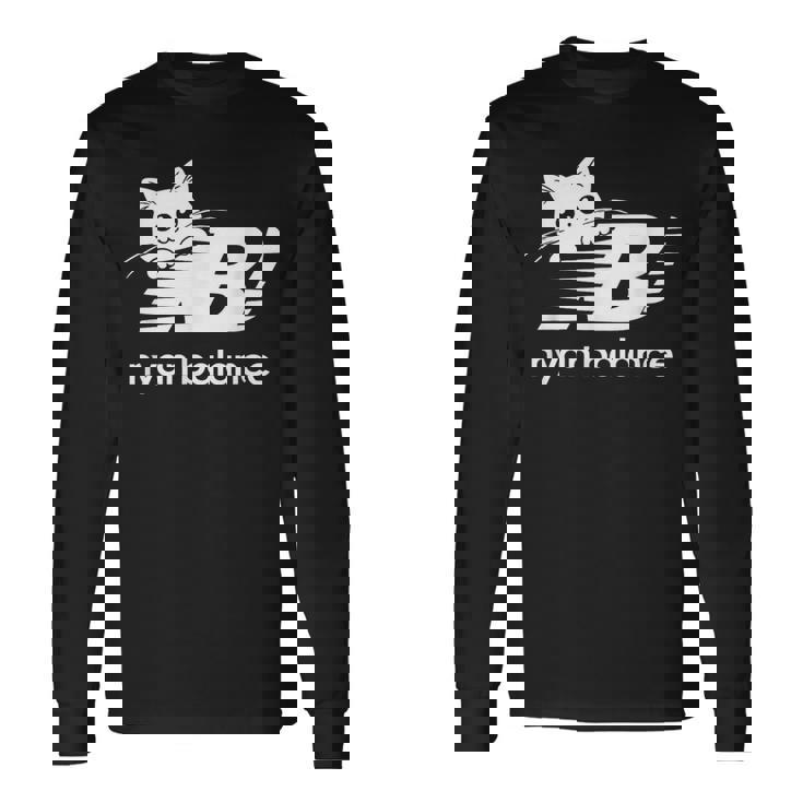 「Nyan Balance」ニャンバランス グラフィック かわいい ねこ 長袖Tシャツ