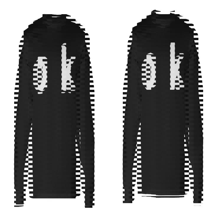 「Ok」面白い デザイン 語録 ネタ おもしろ 漢字 Ok 長袖Tシャツ