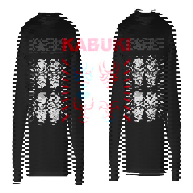 【歌舞キッス！架空の 歌舞伎メイク ロック バンド】グラムロック ヘビメタ ツアー 音楽 面白 おもしろ ネタ 衣装 長袖Tシャツ