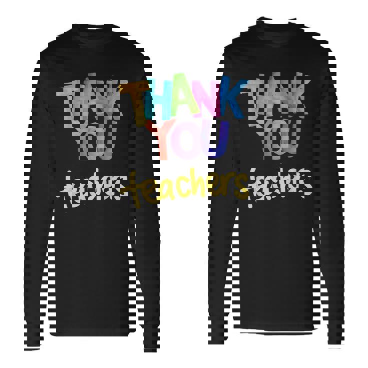 ありがとう 先生 感謝 卒業 長袖Tシャツ