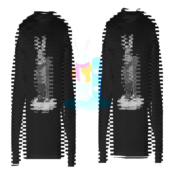 うさぎ スノーボーダー スノーボード スポーツ 長袖Tシャツ