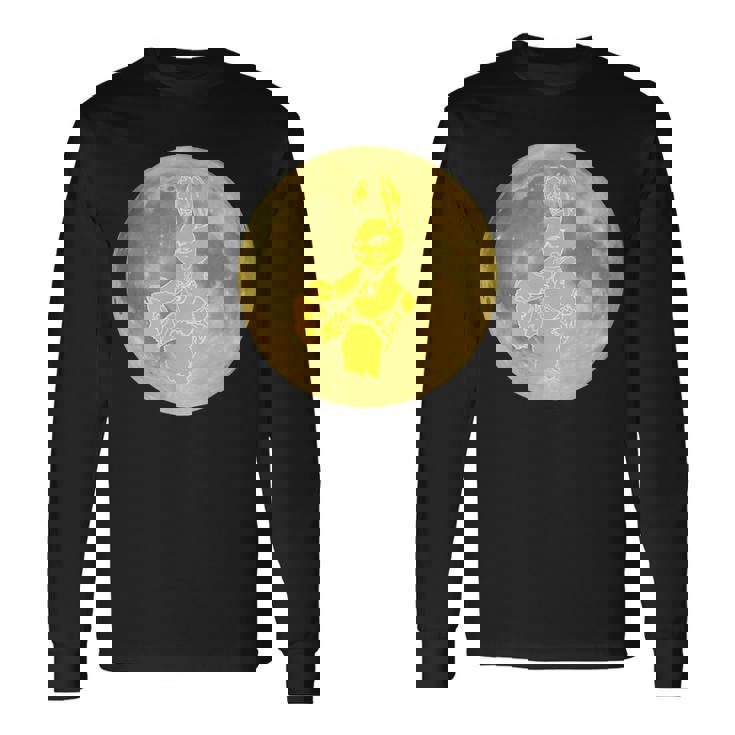 うさぎ星人 On The Yellow Moon 長袖Tシャツ
