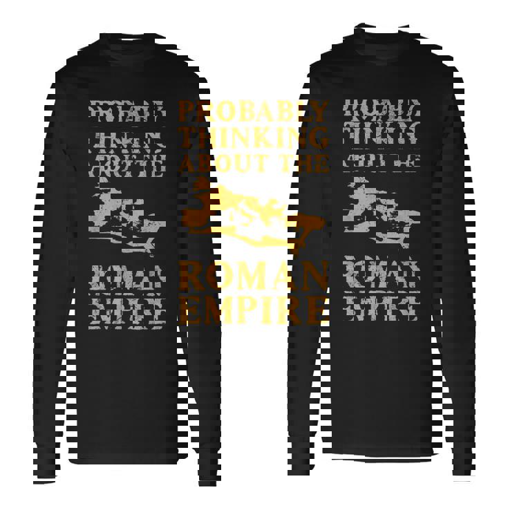 おそらくローマ帝国について考える 古代ローマ地図 長袖Tシャツ ギフトのアイデア