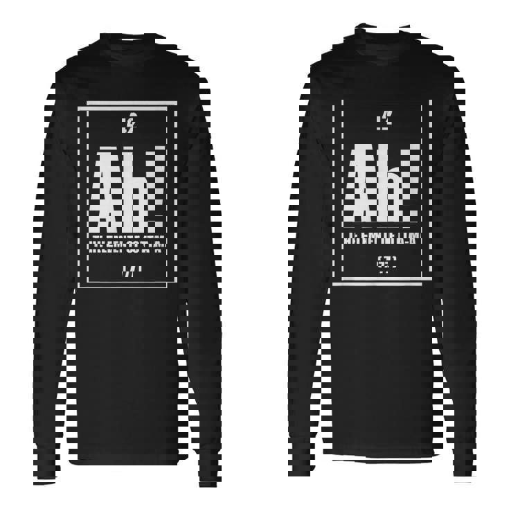 おったま Ah 元素デザイン おもしろ理系 サプライズ要素 42 ナンバー グラフィック 長袖Tシャツ