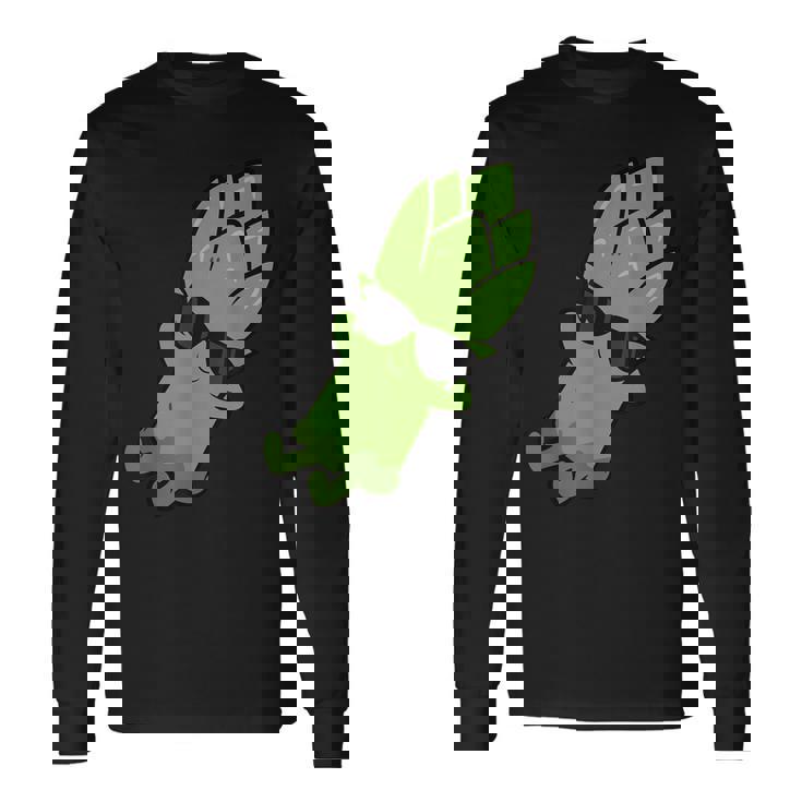 かわいいアスパラガス フルーツリラクシング レイジーアスパラガス 長袖Tシャツ