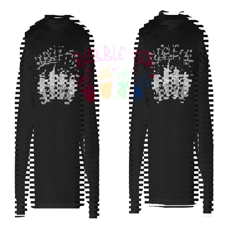 かわいいシャボン玉 ティーカップ 愛らしい集合 シャボン玉 長袖Tシャツ