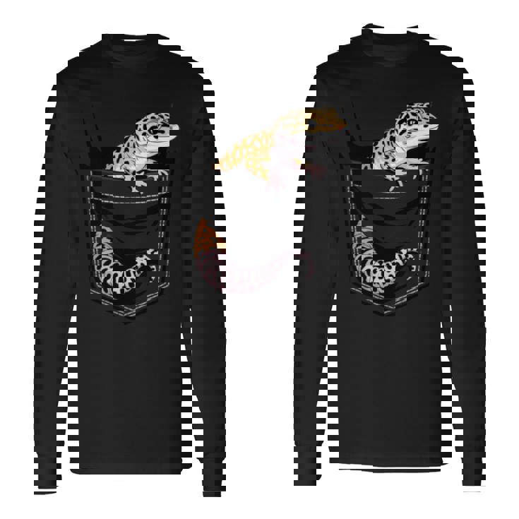 かわいいヒョウゲッコ トカゲ爬虫類 ヒョウ ヤモリのお父さん用 長袖tシャツ 長袖Tシャツ