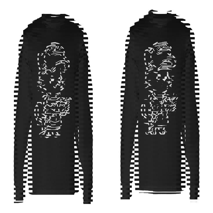 かわいい猫の溶接工 長袖Tシャツ