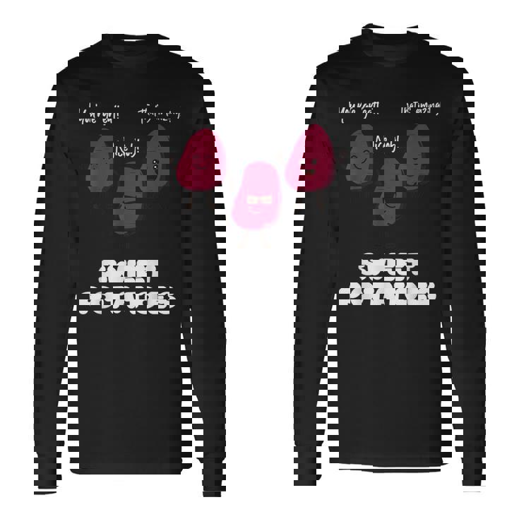 さつまいもを称賛する面白いさつまいもギャング 長袖Tシャツ