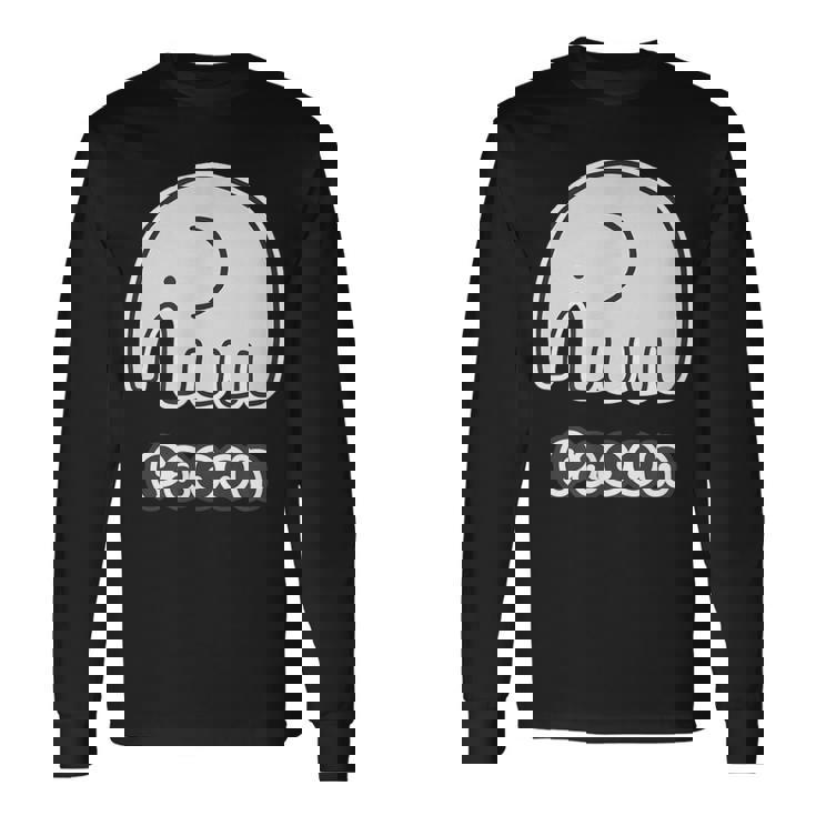 ぞうさん【Paoon パオーン】象（丸耳）シンプル【どうぶつフレンズ】ゆる かわいい 動物 キャラクター 長袖Tシャツ