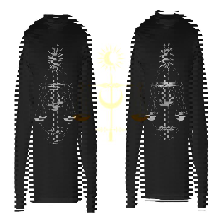 てんびん座 星座 タロット 正義 月 ホロスコープ 長袖Tシャツ