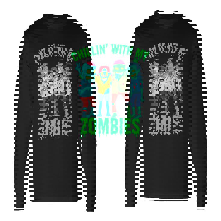 まったりもゾンビハロウィーン少年キッズギフトゾンビ 長袖Tシャツ