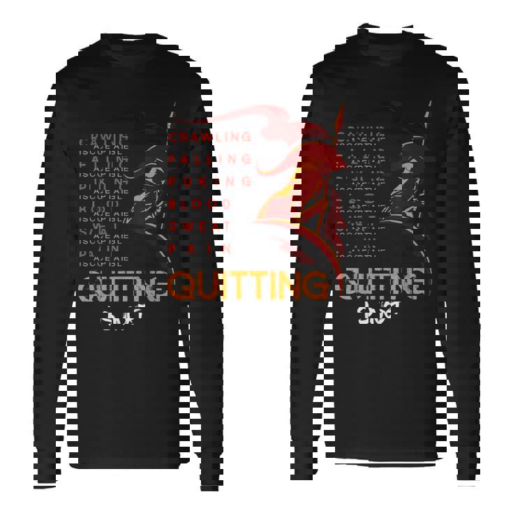 やめることは許されない スパルタンとマッドレース 長袖Tシャツ