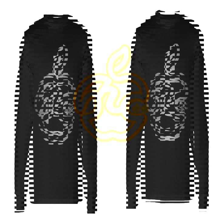 りんご フルーツ ひらがな 隠し文字 タイポグラフィ ユニーク おもしろみ デザイン 長袖Tシャツ