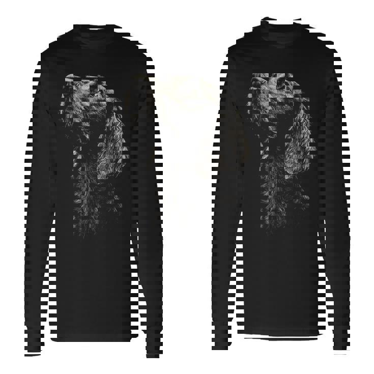 アイリッシュセッター犬モチーフペットアートワーク アイリッシュセッター 長袖Tシャツ