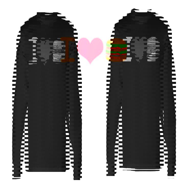 アイ・ラブ・デラックス・ハンバーガー 長袖Tシャツ