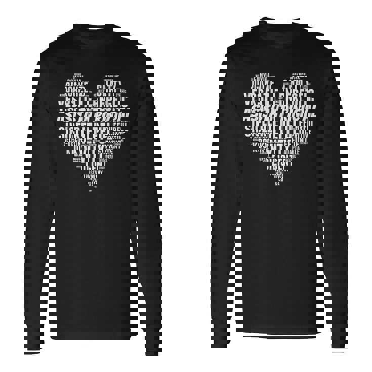 アシスタントプリンシパル ワードクラウド ハート アシスタントプリンシパル 長袖Tシャツ